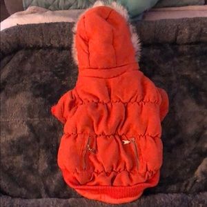Orange Winter Dog Coat (medium)